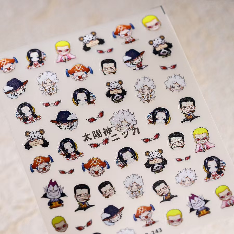 Nail Art Zoro One Piece - 1PCS 5D Nouveaux Autocollants pour Ongles