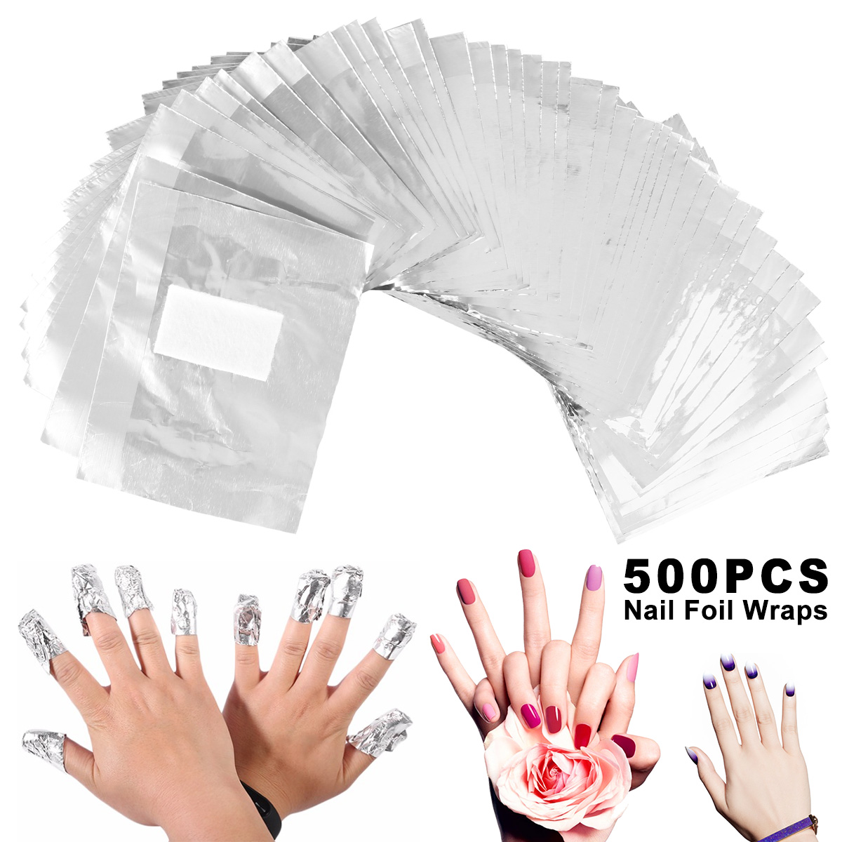 Nail Art Ideas - 500/1000 pièces feuille d'aluminium Gel dissolvant