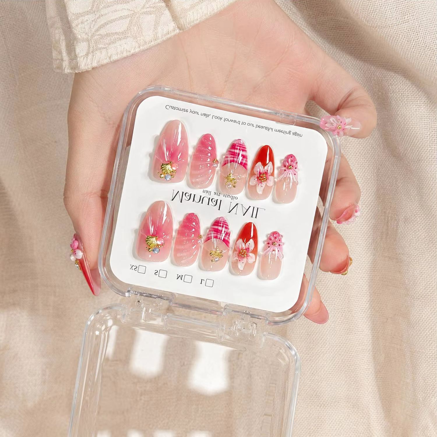 1 Boîte d'ongles press-on en g - Nail Art Ombre Pink avis et prix