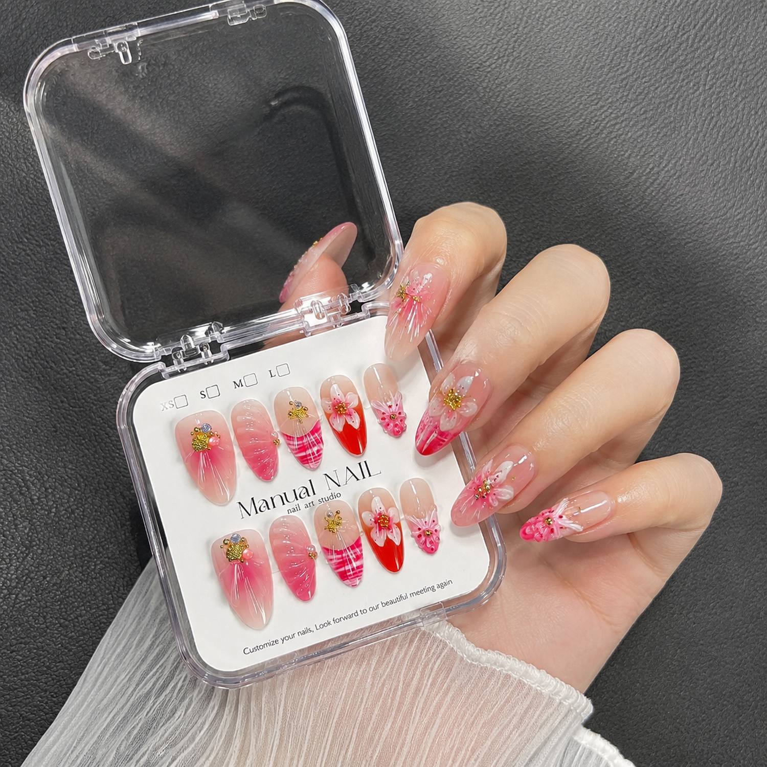 1 Boîte d'ongles press-on en g - Nail Art Ombre Pink avis et prix