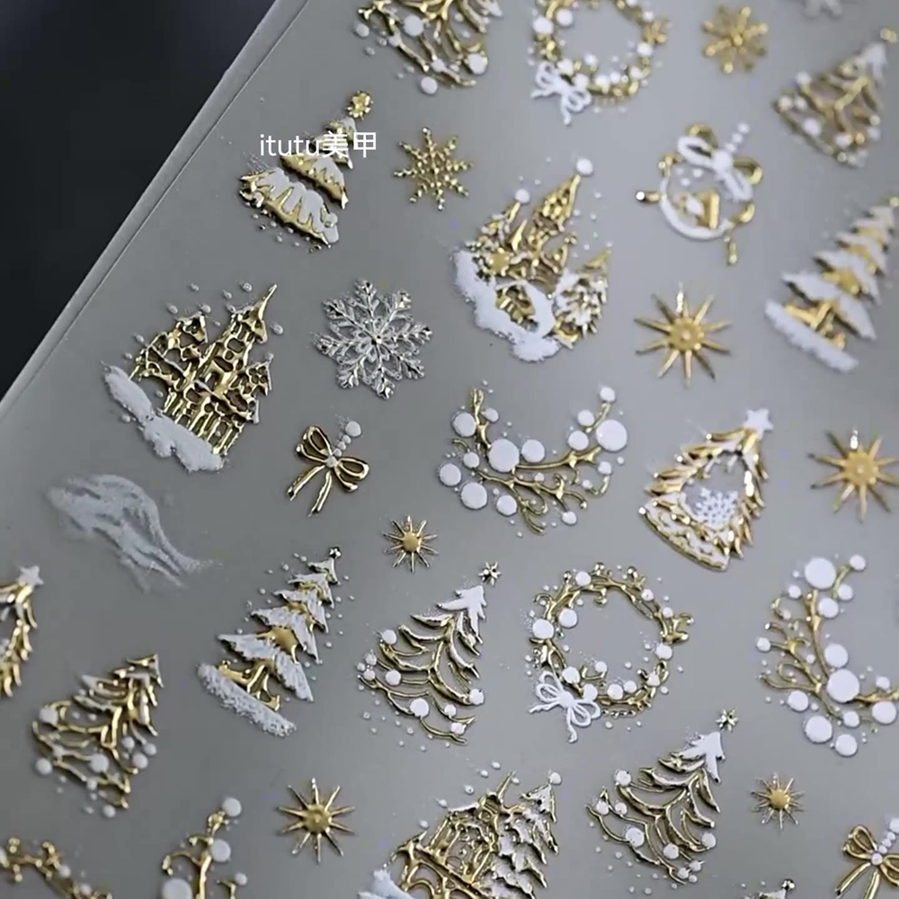 5D en relief scintillant blanc - Nail Art Xmas Tree avis et prix