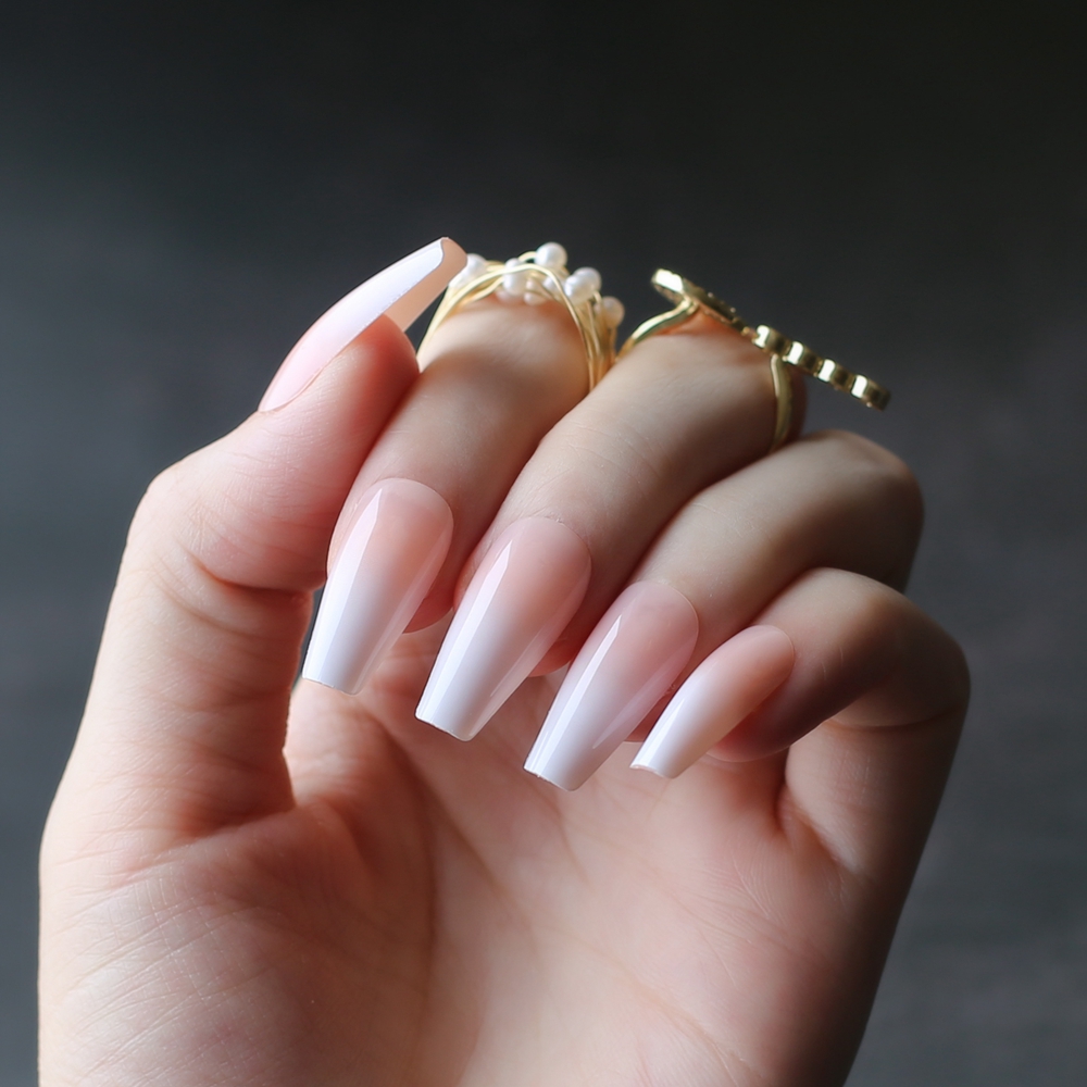 Faux ongles Stiletto brillant  - Nail Art Ombre Pink avis et prix