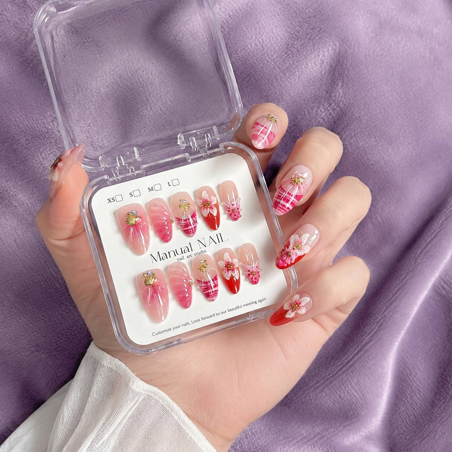 1 Boîte de faux ongles en acry - Nail Art Ombre Pink avis et prix
