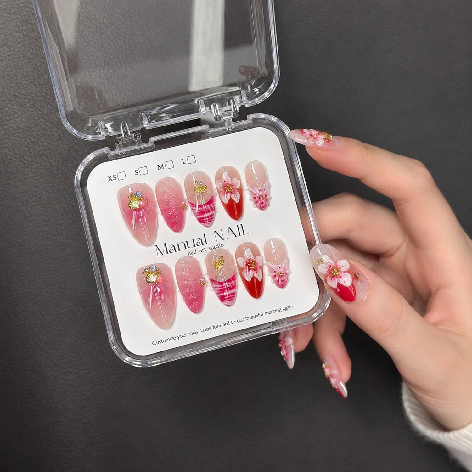 1 Boîte de faux ongles en acry - Nail Art Ombre Pink avis et prix