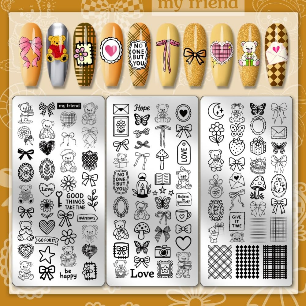 3 pièces de plaques de stampin - Nail Art Love avis et prix