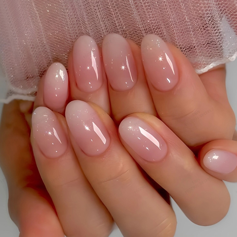 24 pièces ovale court rose pre - Nail Art Ombre Pink avis et prix