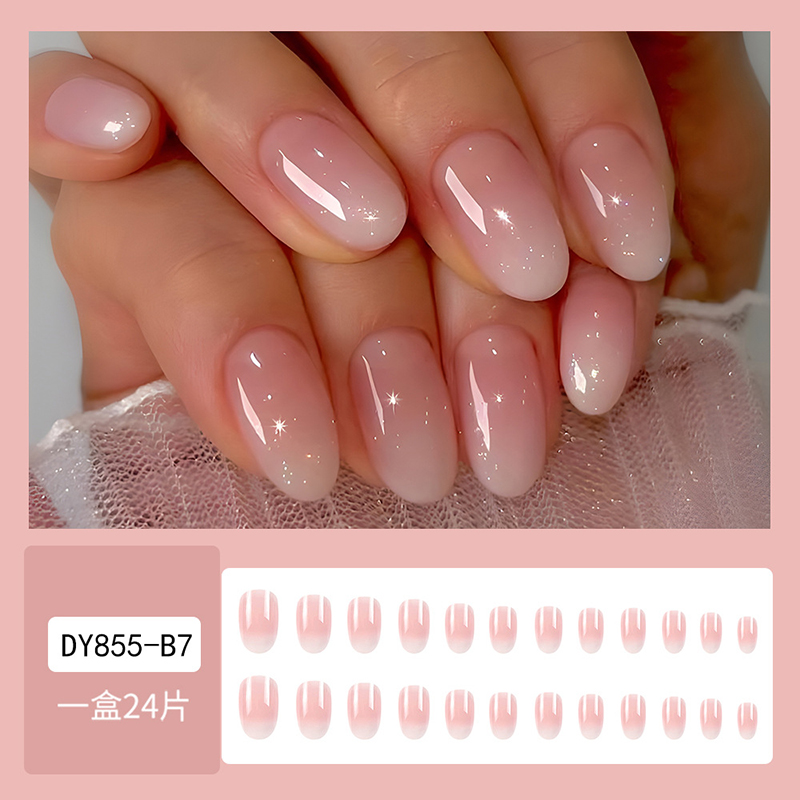 24 faux ongles courts ovales à - Nail Art Ombre Pink avis et prix