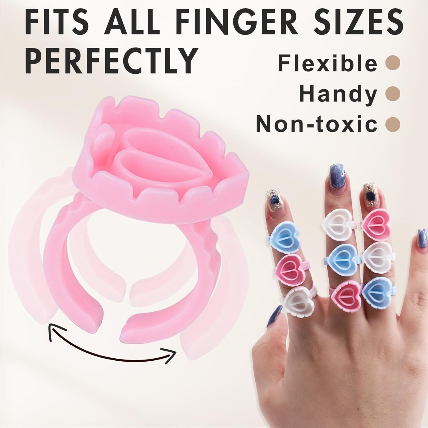 100 PCS Anneaux de colle jetab - Nail Art Love avis et prix