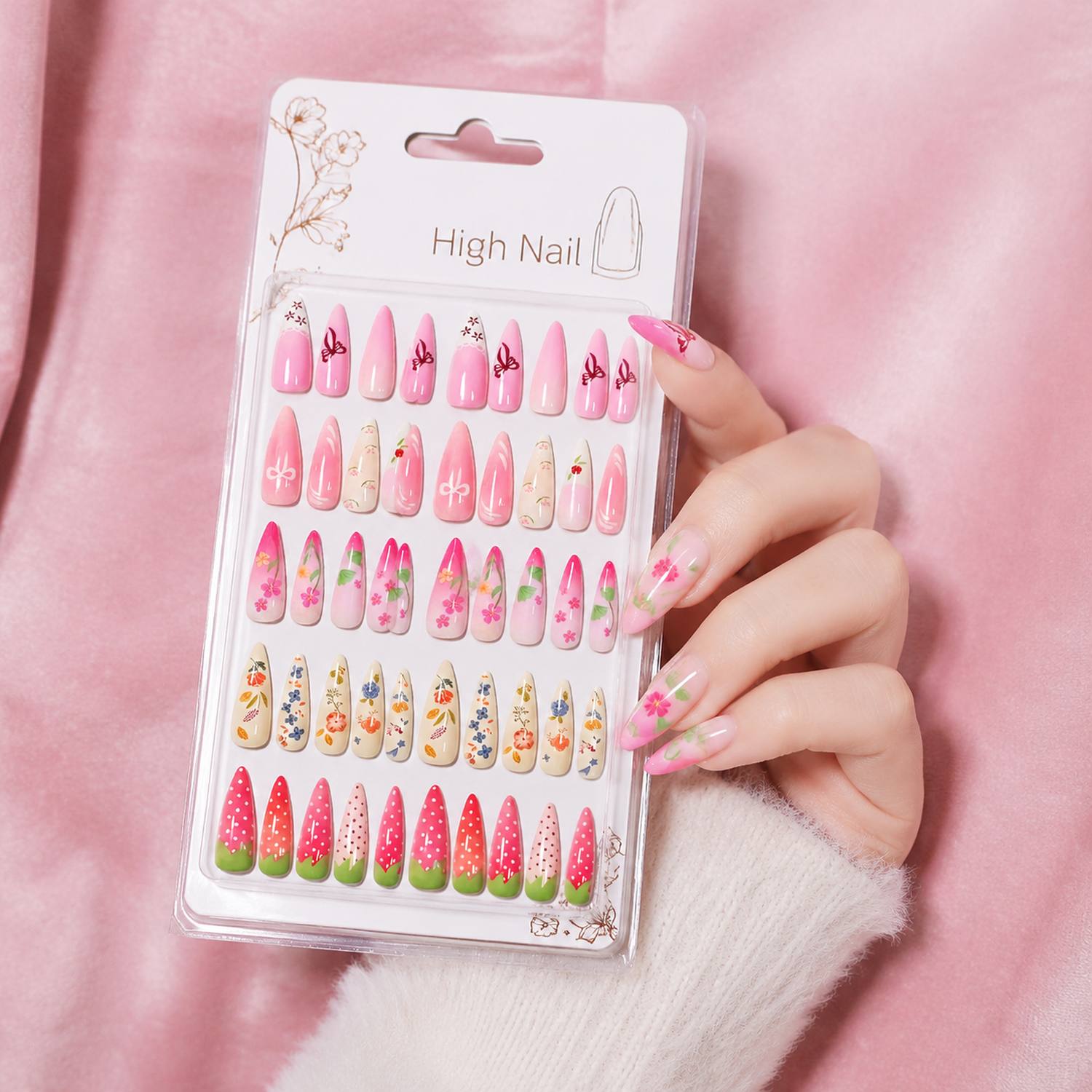 1 paquet de faux ongles à pres - Nail Art Ombre Pink avis et prix