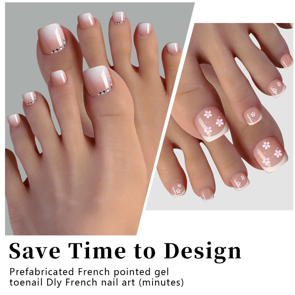 Faux ongles d'orteils carrés c - Nail Art Ombre Pink avis et prix