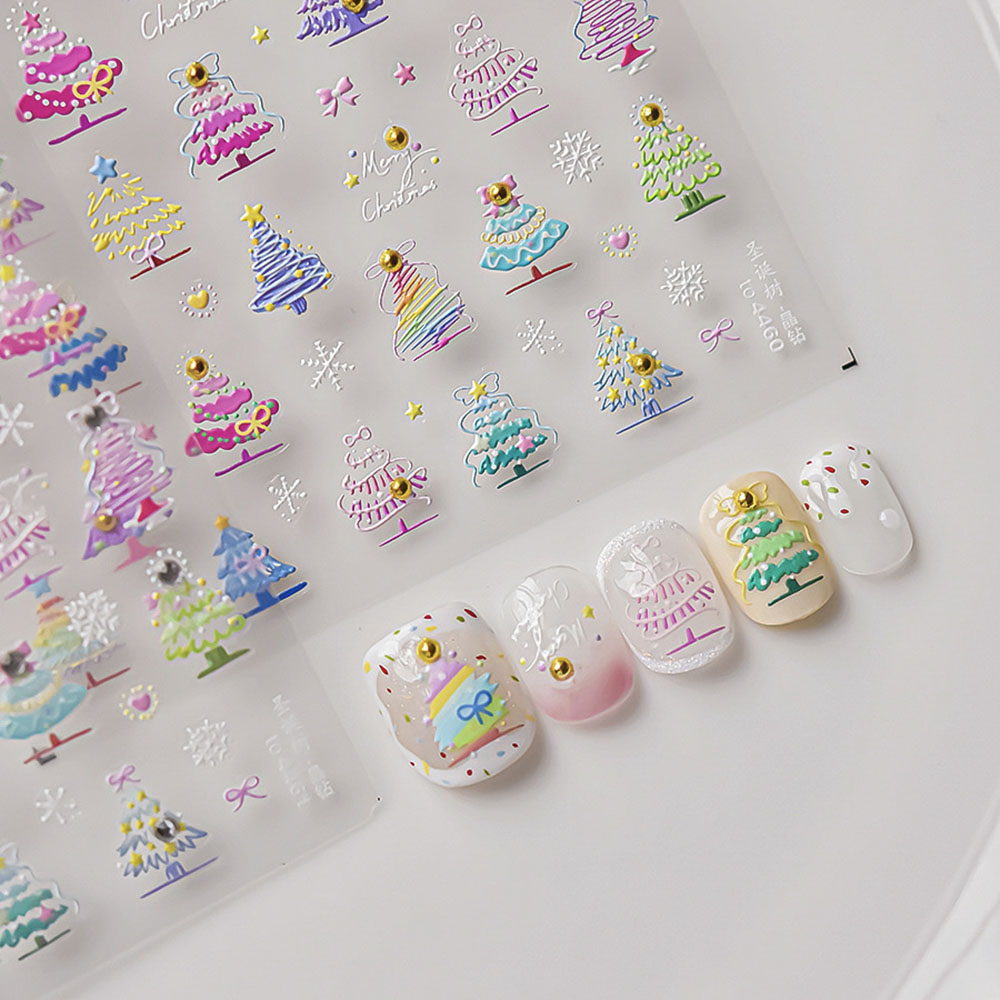 Autocollants 5D en Relief pour - Nail Art Xmas Tree avis et prix